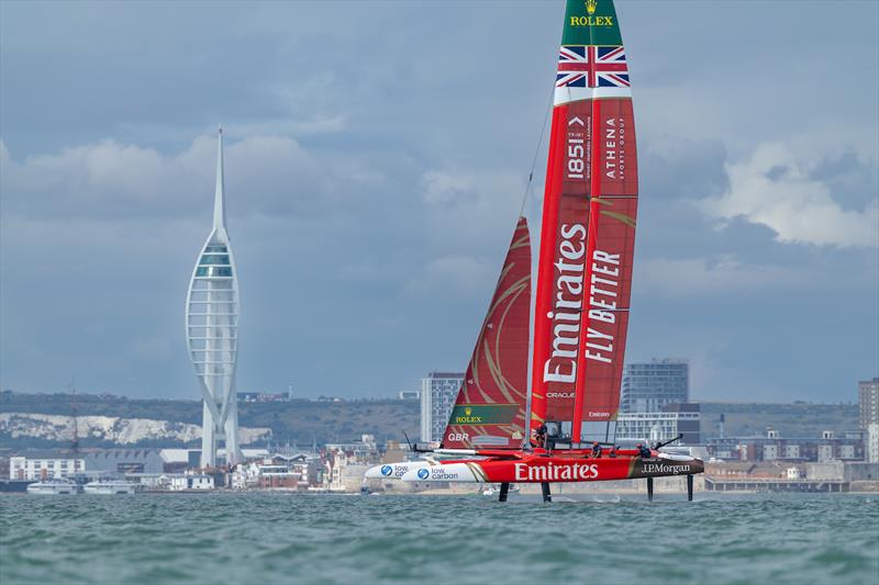 Emirates GBR in action during a training day on The Solent on Thursday - photo © Felix Diemer for SailGP