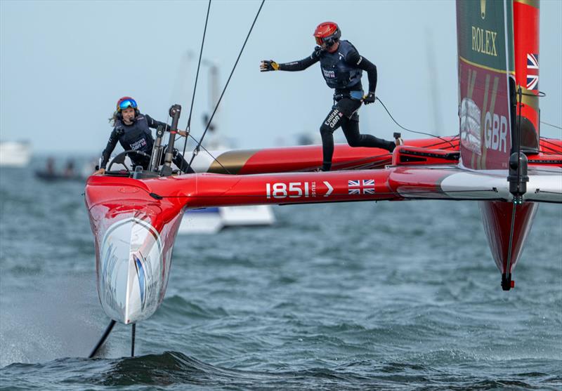 Emirates Great Britain SailGP Team helmed by Dylan Fletcher on Race Day 1 of the Emirates Great Britain Sail Grand Prix in Portsmouth, UK - photo © Ricardo Pinto for SailGP