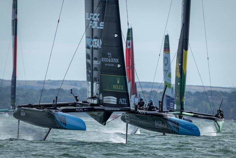Black Foils competing on Day 1 of Emirates GB SailGP, Portsmouth - JUly 19, 2025 photo copyright SailGP taken at Royal New Zealand Yacht Squadron and featuring the F50 class