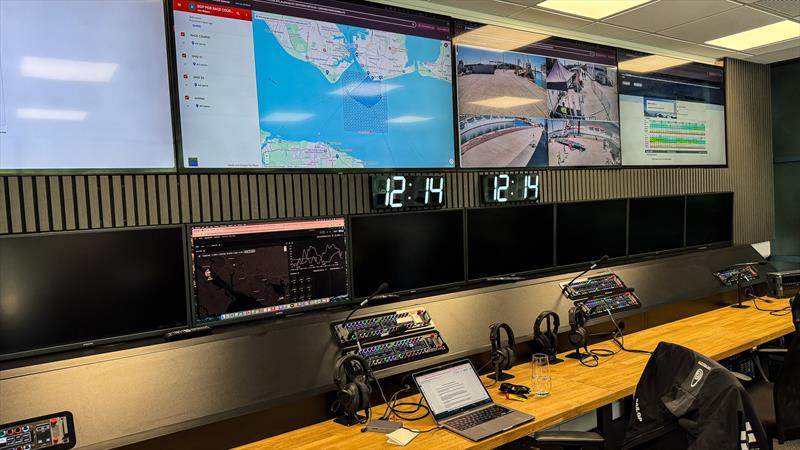 Part of the operations room at SailGP Technologies where on a race day four operators will watch three boats each. Between events the facilities are used by the design teams photo copyright Richard Gladwell - Sail-World.com/nz taken at Portsmouth Sailing Club and featuring the F50 class