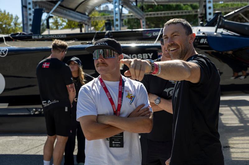 Valteri Bottas, Finish Formula 1 driver in the technical area ahead of the ROCKWOOL France Sail Grand Prix held in Saint Tropez, France Thursday 11 September photo copyright Felix Diemer for SailGP taken at  and featuring the F50 class