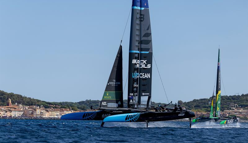 BlackFoils (NZL)  - Race Day 1 - Rockwool France SailGP - Saint Tropez - September 12, 2025 photo copyright Felix Diemer/SailGP taken at Société Nautique de Saint-Tropez and featuring the F50 class