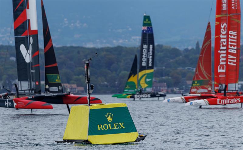Rolex marker on Race Day 2 of the Rolex Switzerland Sail Grand Prix held in Geneva, Switzerland Sunday 21 September. Rolex SailGP Championship Event 10 Season photo copyright Felix Diemer for SailGP taken at Lake Geneva Yacht Club and featuring the F50 class