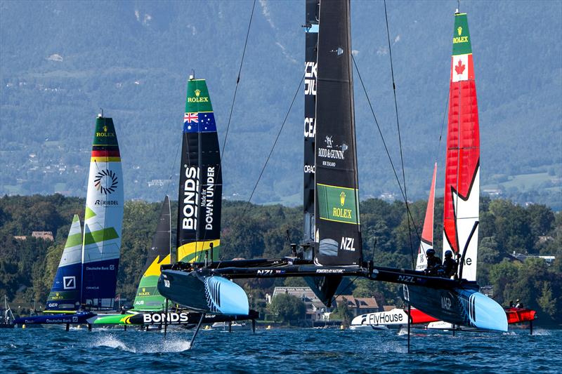 New Zealand SailGP Team,during a practice session ahead of the Rolex Switzerland Sail Grand Prix  - Geneva - September 19, 2025 photo copyright Ricardo Pinto/SailGP taken at Société Nautique de Genève and featuring the F50 class