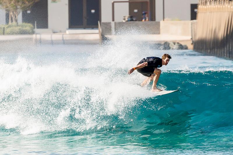 Peter Burling (NZL) surfs a wave prior to his hand injury - SailGP Grand Final  - Abu Dhabi, UAE - November 27, 2025 - photo © Trevor Brown, Jr /SailGP