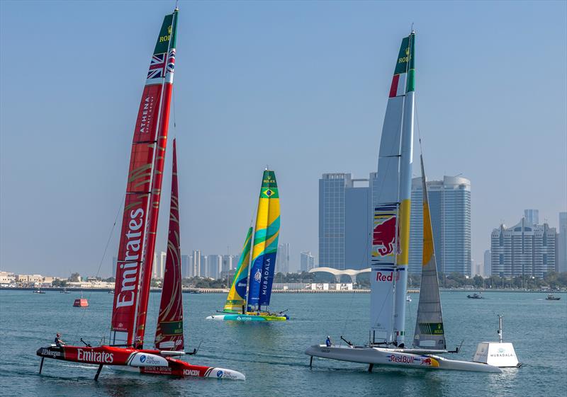  Emirates Great Britain alongside Red Bull Italy - Day 1 -  Mubadala Abu Dhabi Sail Grand Prix Season Grand Final - November 29, 2025 - photo © Felix Diemer/SailGP