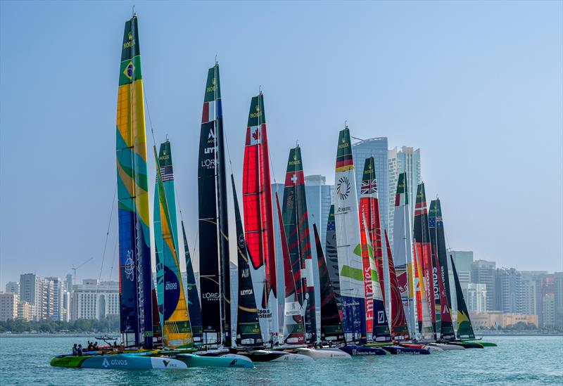  The F50 fleet - Day 1 -  Mubadala Abu Dhabi Sail Grand Prix Season Grand Final - November 29, 2025 - photo © Ricardo Pinto/SailGP