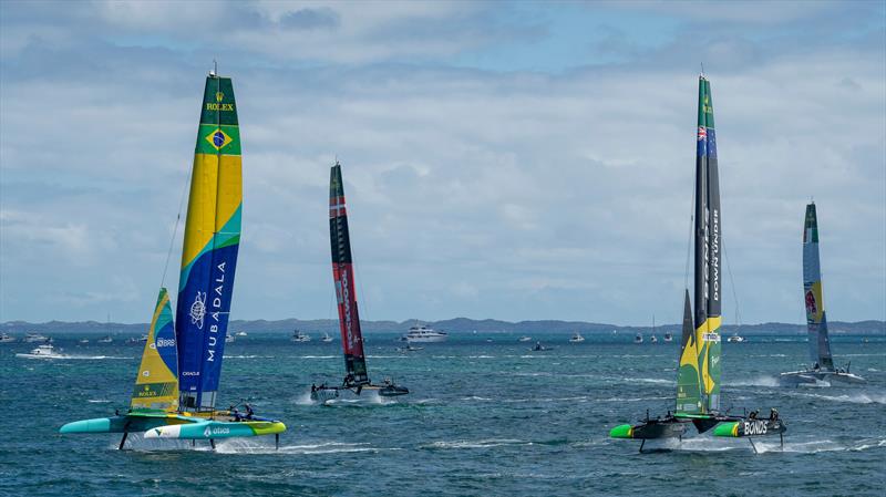 Brazil lead Australia - Oracle Perth Sail Grand Prix - Event 1, Day 1, Season 6 - January 17, 2026  - photo © Andrew Baker/SailGP