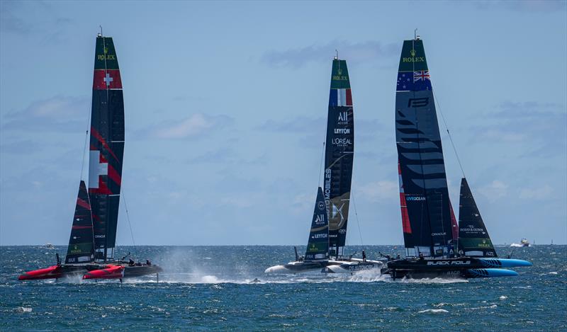 Black Foils (NZL) collide with Switzerland - Perth Sail Grand Prix - Event 1, Day 1, Season 6 - January 17, 2026  - photo © Andrew Baker/SailGP