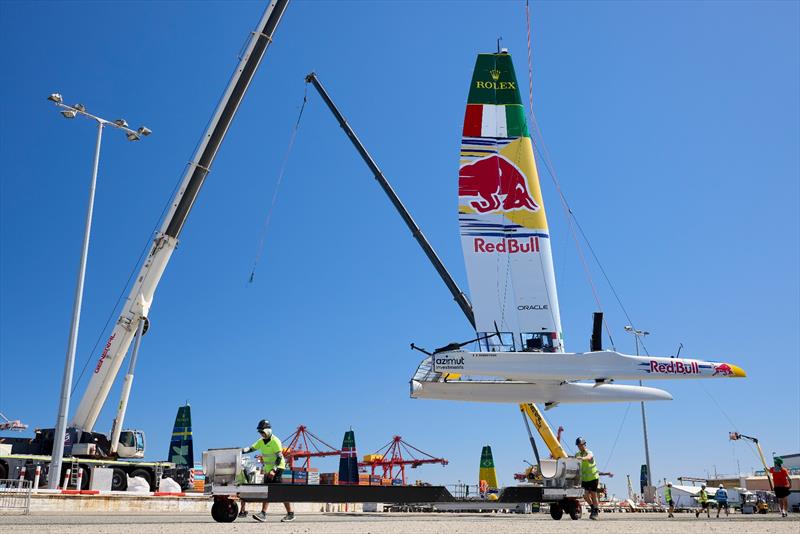 Red Bull Italy Sail GP prepare to launch at the Oracle Perth SailGP in Perth, Australia - photo © SailGP / Red Bull Content Pool