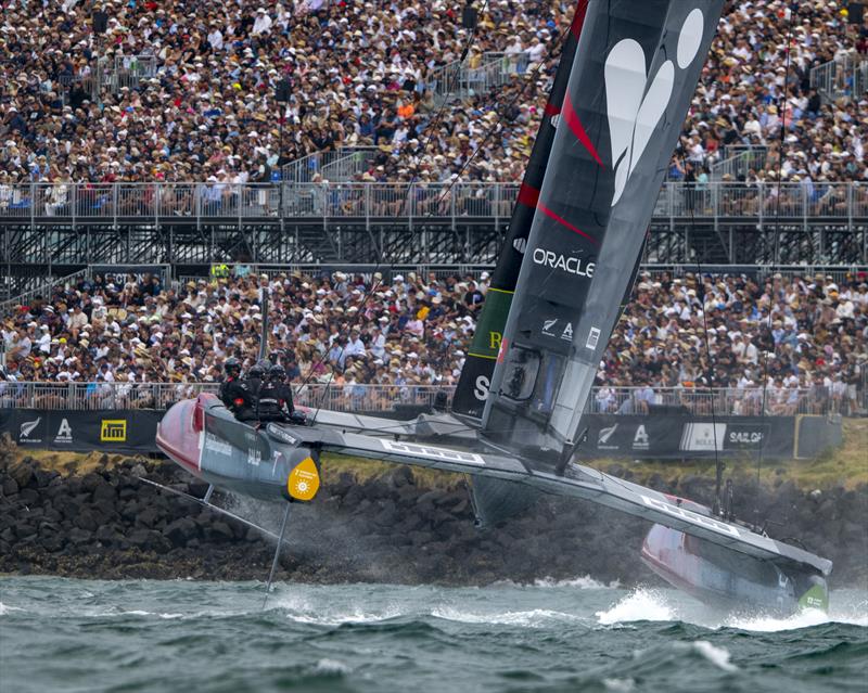 Switzerland SailGP Team in action on Race Day 2-  Rolex SailGP 2025 Championship ITM New Zealand Sail Grand Prix in Auckland, New Zealand.- January 19, 2025 - photo © Ricardo Pinto/SailGP