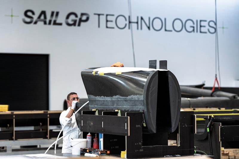 The newly built Port Aft Section for the Blackfoils SailGP Team nears completion at SailGP Technologies in Southampton, UK - January 28, 2026  - photo © Jason Ludlow/SailGP