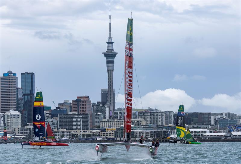 Emirates Great Britain SailGP Team helmed by Dylan Fletcher during the final race on Race Day 2 of the ITM New Zealand Sail Grand Prix in Auckland, New Zealand - photo © Felix Diemer for SailGP