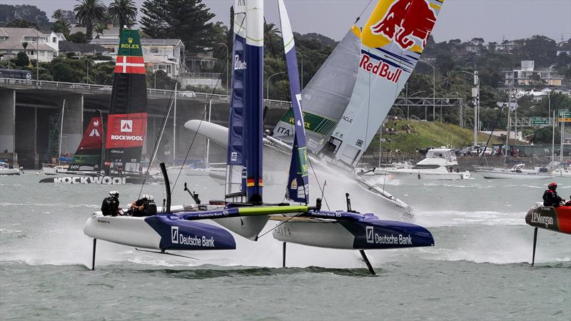 Red Bull Italy lifts off on Day 2 of ITM NZ SailGP - Auckland - February 15, 2026 photo copyright Richard Gladwell - Sail-World.com/nz taken at Royal New Zealand Yacht Squadron and featuring the F50 class