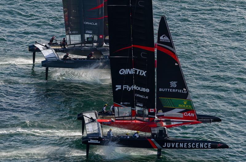 Northstar Canada alongside Switzerland SailGP team - Day 1 KPMG Australia SailGP Sydney, Australia - February 28, 2026 - photo © Felix Diemer/SailGP