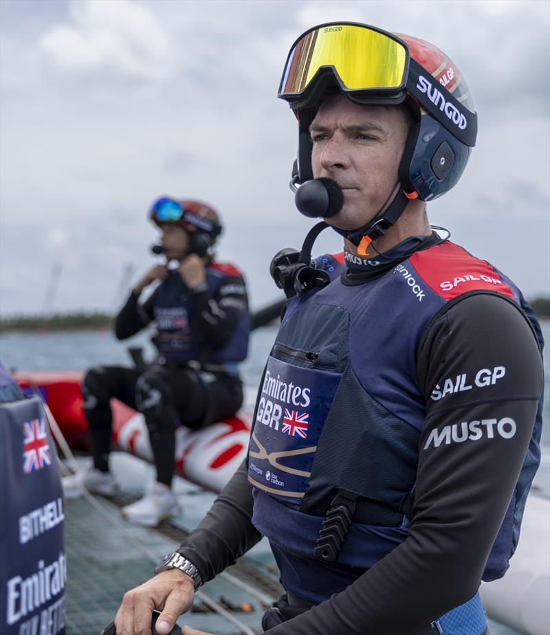 Dylan Fletcher, driver of Emirates Great Britain SailGP Team, prepares on board the boat ahead of racing on Race Day 1 of the Apex Group Bermuda Sail Grand Prix - photo © Felix Diemer for SailGP
