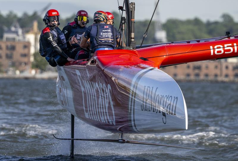 Ewan McGregor joins Emirates GBR for ‘one hell of sailing lesson' on-board F50 race boat at the New York Sail Grand Prix - photo © J. Green