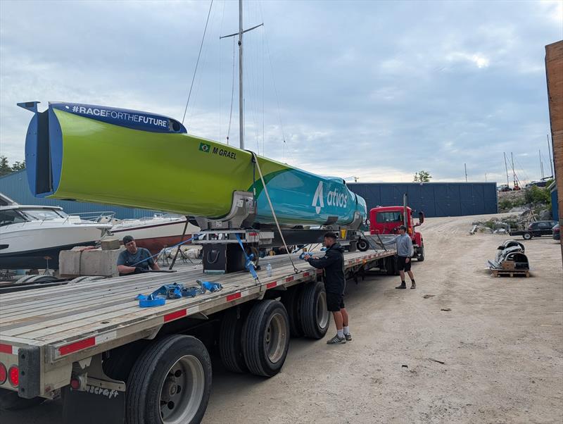 Mubadala Brazil F50 under repair - SailGP Halifax - June 2026 - photo © SailGP