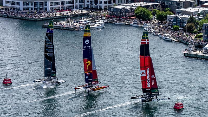 Black Foils' match racing move doesn't quite come off - Race Day 2 - Canada Sail Grand Prix in Halifax - June 22, 2026, - photo © Jonathan Nackstrand/SailGP
