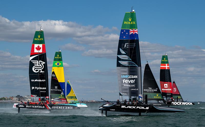 Black Foils, Northstar Canada and Brazil and Switzerland off Southsea - SailGP Great Britain - July 26, July 2026 - photo © Ricardo Pinto/SailGP