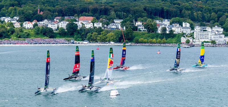 Group A  approach Mark 1 - Day 1 - Rockwool Germany Sail Grand Prix - Sassnitz - August 22, 2026 - photo © Ricardo Pinto/SailGP