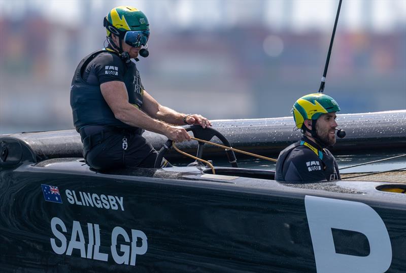 Tom Slingsby, driver of BONDS Flying Roos SailGP Team, in action on Race Day 1 of the Spain Sail Grand Prix in Valencia, Spain - photo © Felix Diemer for SailGP