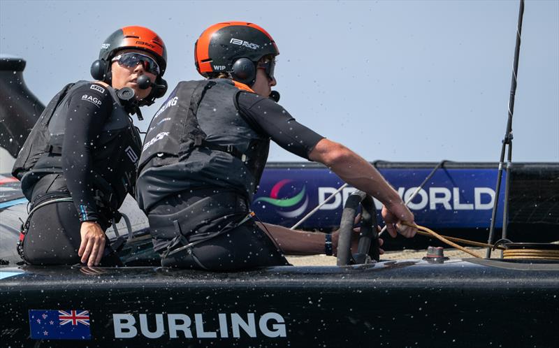 Liv Mackay and Peter Burling - Black Foils - Day 2 - Spain Sail Grand Prix - Valencia - September 6, 2026 photo copyright Ricardo Pinto/SailGP taken at Real Club Nautico Valencia and featuring the F50 class
