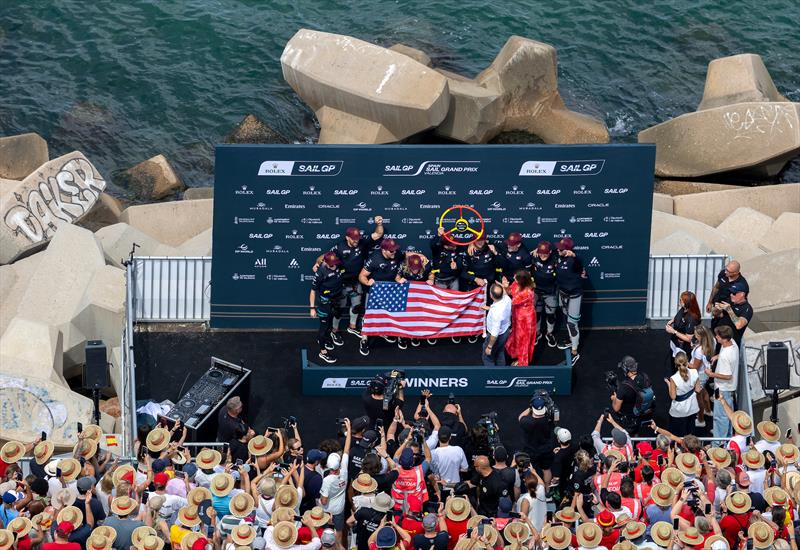 USA - Winners celebrate - Day 2 - Spain Sail Grand Prix - Valencia - September 6, 2026 photo copyright Felix Diemer/SailGP taken at Real Club Nautico Valencia and featuring the F50 class