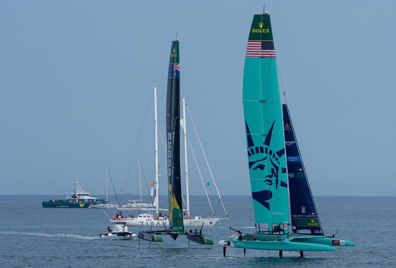 Australia chases USA to the finish line - Day 2 - Spain Sail Grand Prix - Valencia - September 6, 2026 photo copyright Jason Ludlow/SailGP taken at Real Club Nautico Valencia and featuring the F50 class