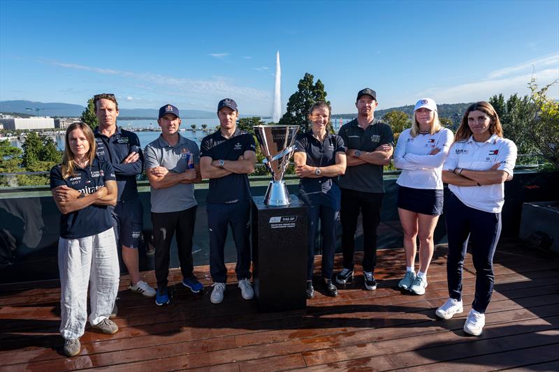 (l-r) Hannah Mills, Paul Goodison, Phil Robertson, Sebastien Schneiter, Maud Jayet, Tom Slingsby, Anna Weis, Martine Grael - photo © Jason Ludlow for SailGP