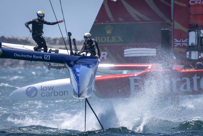 Germany SailGP team and crosses Emirates GBR SailGP in the Oracle Perth SailGP, January 2026 photo copyright Samo Vidic/SailGP taken at Fremantle Sailing Club and featuring the F50 class