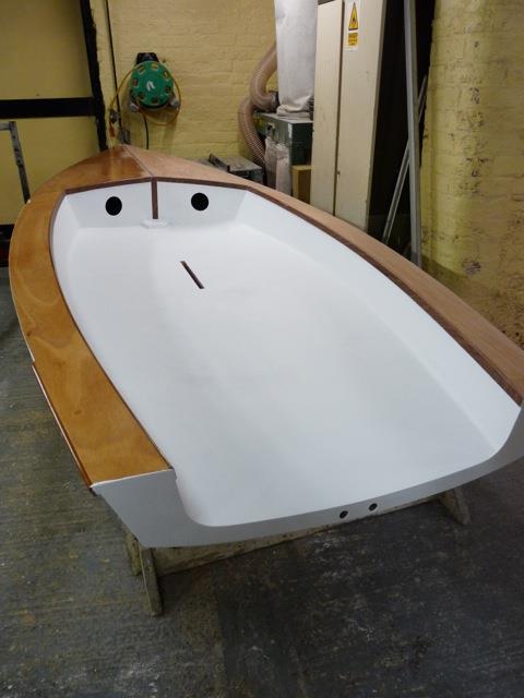 The swanky new Farr 3.7 getting ready to be sprayed ahead of the RYA Suzuki Dinghy Show photo copyright Dave Butler taken at RYA Dinghy Show and featuring the Farr 3.7 class