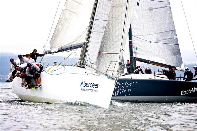 Wired and Estate Master on day 1 of the Farr 40 John Calvert-Jones Trophy photo copyright Dane Lojek taken at Royal Yacht Club of Tasmania and featuring the Farr 40 class