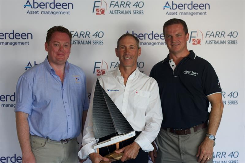 RYCT Commodore Richard Batt, Guido Belgiorno-Nettis and Brett Jollie at the Farr 40 John Calvert-Jones Trophy prize giving - photo © Dane Lojek / Cody Williams