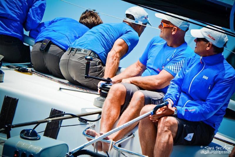 Alberto Rossi and his team aboard Enfant Terrible on day 2 of the Farr 40 West Coast Championship day 2 photo copyright Sara Proctor / www.sailfastphoto.com taken at Santa Barbara Yacht Club and featuring the Farr 40 class