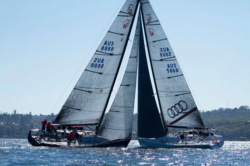 Voodoo and Kindergarten crossing tacks on day 2 of the Farr 40 One Design Trophy  - photo © Pete Harmsen
