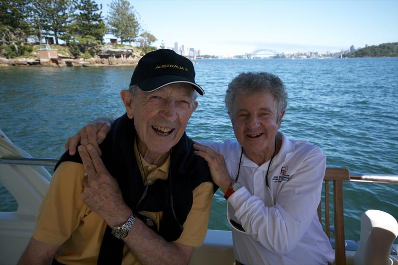 Sir James Hardy and Farr 40 class manager Geoff Stagg photo copyright Pete Harmsen taken at Royal Sydney Yacht Squadron and featuring the Farr 40 class