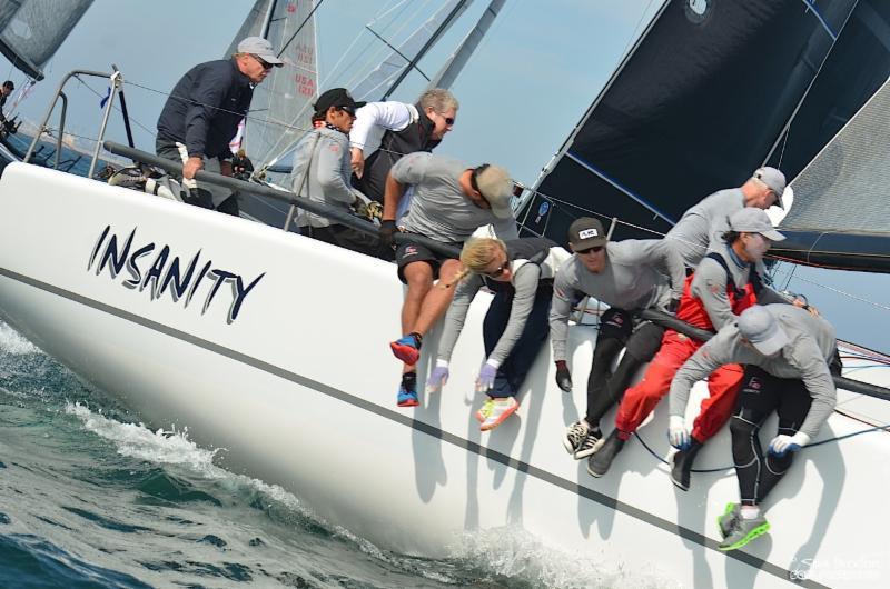 Skipper Rick Goebel steered Insanity to a convincing victory in Corinthian Division at the Farr 40 West Coast Championship photo copyright Sara Proctor / www.sailfastphotography.com taken at Cabrillo Beach Yacht Club and featuring the Farr 40 class