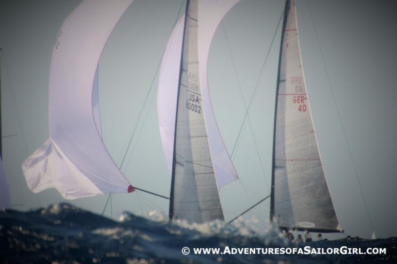 Struntje light and Flash Gordon blasting downwind on the final day of the Rolex Farr 40 Worlds photo copyright Nic Douglass / www.AdventuresofaSailorGirl.com taken at Royal Sydney Yacht Squadron and featuring the Farr 40 class