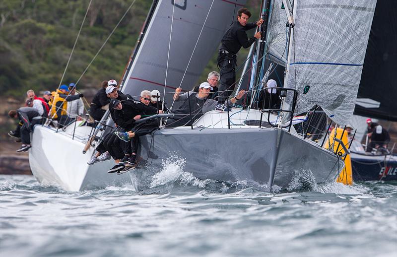 Estate Master lead boat after day 1 of the Farr 40 One Design Trophy photo copyright Crosbie Lorimer taken at Middle Harbour Yacht Club and featuring the Farr 40 class