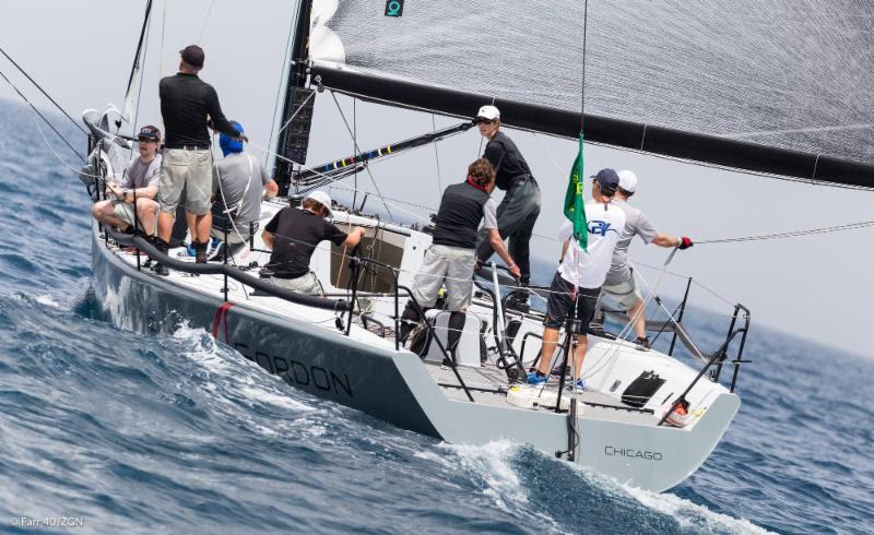 Helmut Jahn in control of Flash Gordon 6 on their way to victory in race 8 at Rolex Capri Sailing Week - photo © Farr 40 / ZGN