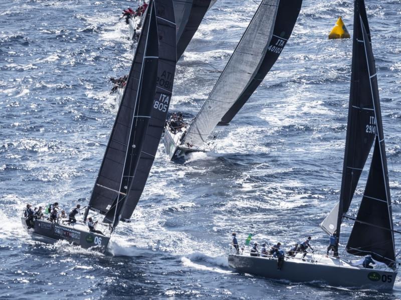 Pazza Idea and Enfant Terrible on Rolex Farr 40 World Championships day 4 photo copyright Rolex / Kurt Arrigo taken at Yacht Club Costa Smeralda and featuring the Farr 40 class