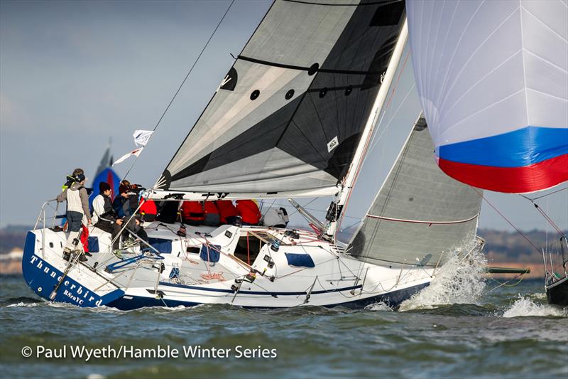 Thunderbird during the HYS Hamble Winter Series week 5 photo copyright Paul Wyeth / www.pwpictures.com taken at Hamble River Sailing Club and featuring the Farr 40 class