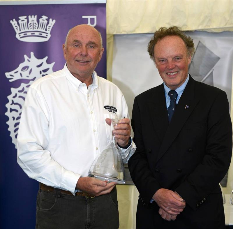 Girls on Film's Peter Morton winner of the FAST40  Class with RORC Commodore, Michael Boyd during the RORC IRC Nationals photo copyright Paul Wyeth / www.pwpictures.com taken at Royal Ocean Racing Club and featuring the Fast 40 class