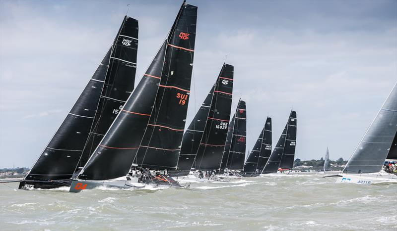 The FAST40 fleet on day 1 of the IRC Nationals photo copyright Paul Wyeth / www.pwpictures.com taken at Royal Ocean Racing Club and featuring the Fast 40 class