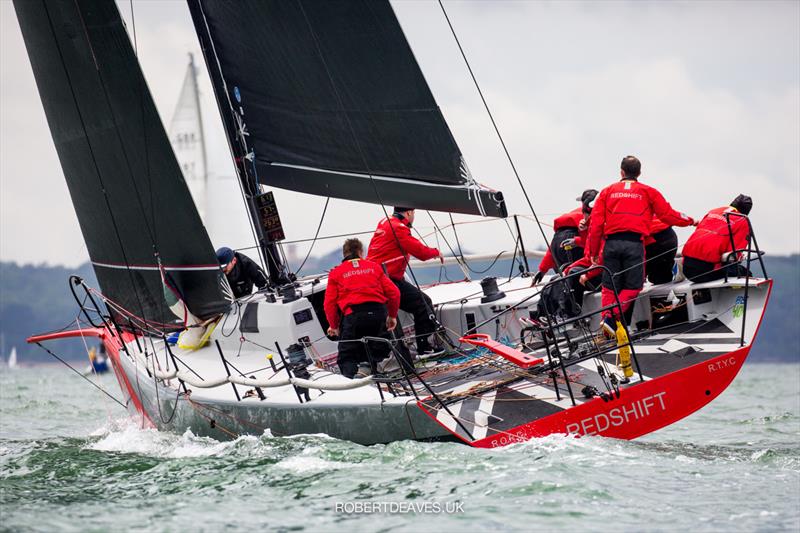 Redshift on day 2 of the Vice Admiral's Cup photo copyright Robert Deaves / www.robertdeaves.uk taken at  and featuring the Fast 40 class