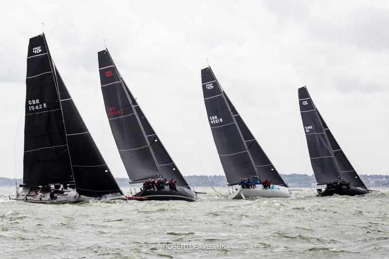 Start of Race 6 on day 3 of the Vice Admiral's Cup photo copyright Robert Deaves / www.robertdeaves.uk taken at  and featuring the Fast 40 class