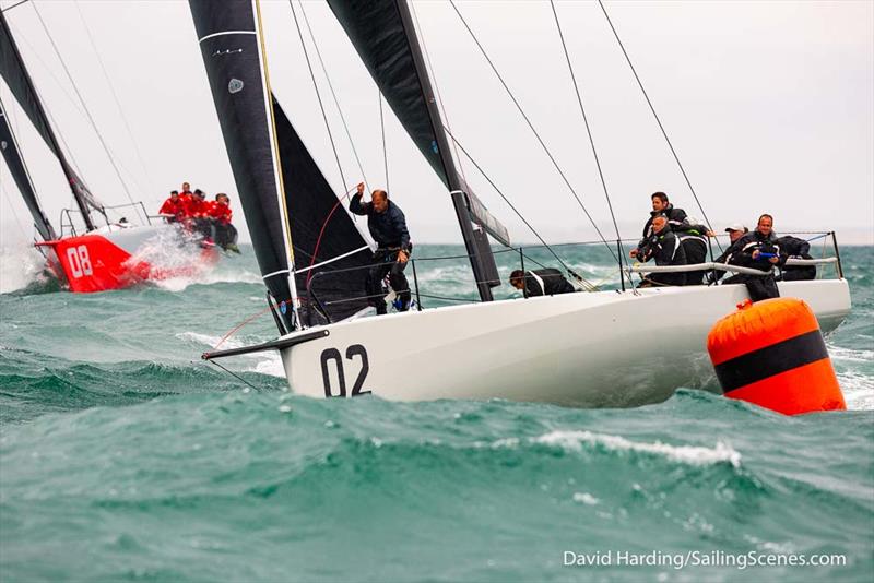 Girls on Film and Redshift on day 1 of the FAST40  Race Circuit round 3 at the RORC IRC National Championship photo copyright David Harding / www.sailingscenes.co.uk taken at Royal Ocean Racing Club and featuring the Fast 40 class