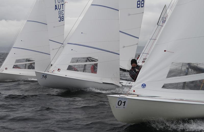 Day 3 of the Flying Dutchman World Championships 2014 photo copyright Alan Henderson / www.fotoboat.com taken at Largs Sailing Club and featuring the Flying Dutchman class