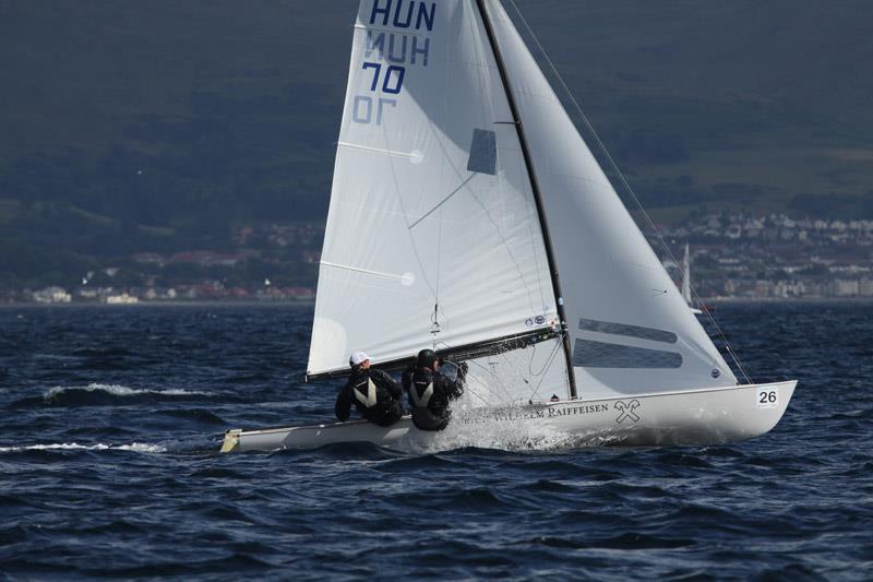 Majthenyi & Domokos on the final day of the Flying Dutchman World Championships 2014 photo copyright Alan Henderson / www.fotoboat.com taken at Largs Sailing Club and featuring the Flying Dutchman class